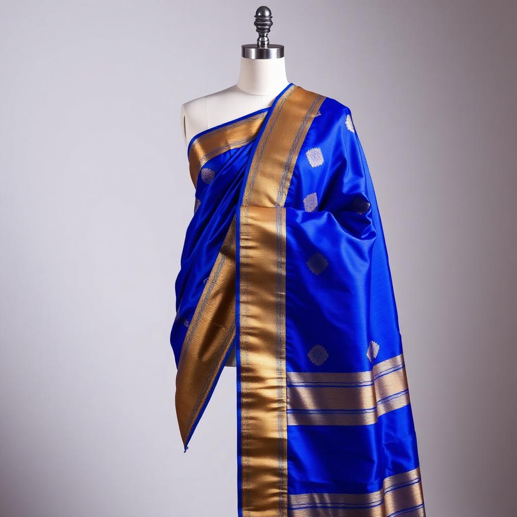 Royal Blue Silk Ethnic Saree